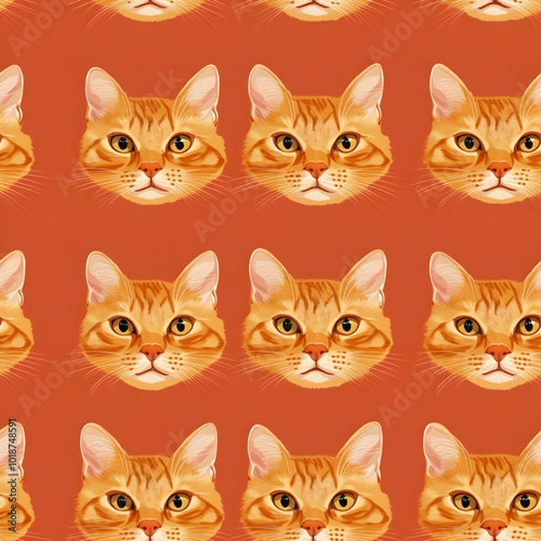 Fototapeta ginger cat pattern