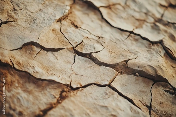 Fototapeta A Cracked Earth Texture in High Detail, Perfect for Environmental and Nature-related Projects, Texture for Background, High Resolution Wallpaper or Background