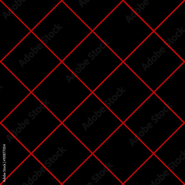 Fototapeta Red Grid Square Black Background Vector Illustration