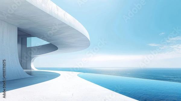 Fototapeta villa on the cliffside, future setting