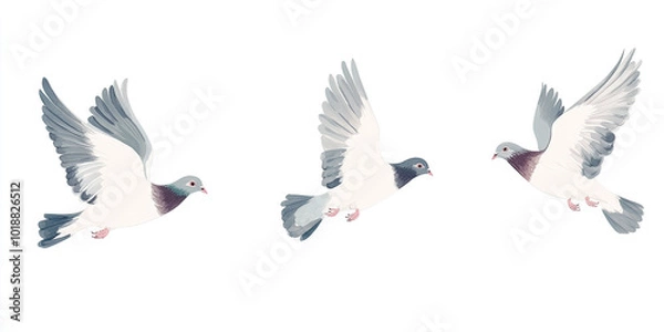 Fototapeta Beautiful Wallpaper with a Pigeon Design, Ideal Grey Bird Poster or Graphic Resource for Creative Project, Ai Generative