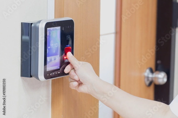 Fototapeta electronic key and finger access control system to lock and unlo