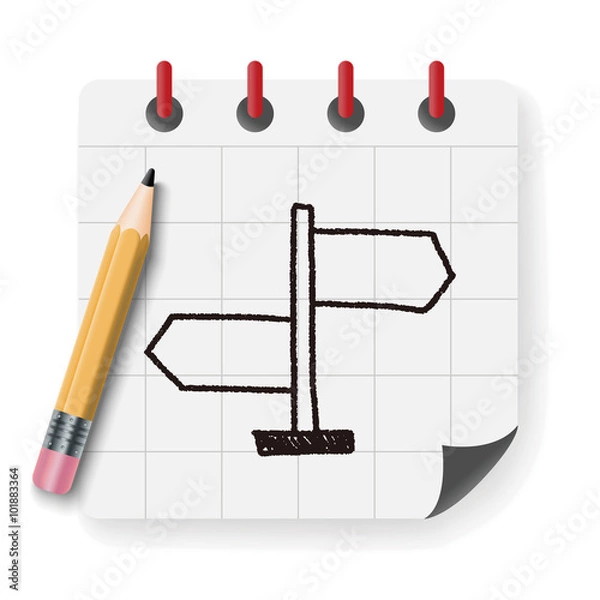 Obraz Signpost doodle drawing