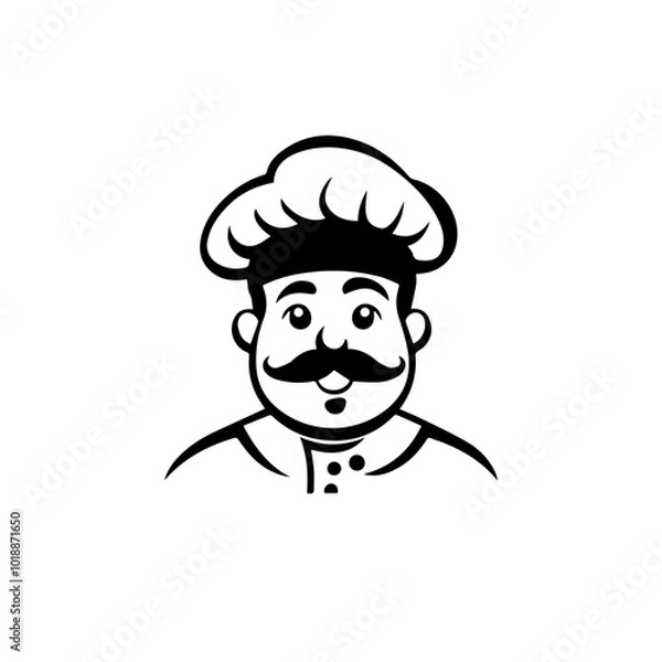 Fototapeta Illustration of a chef on a white background.