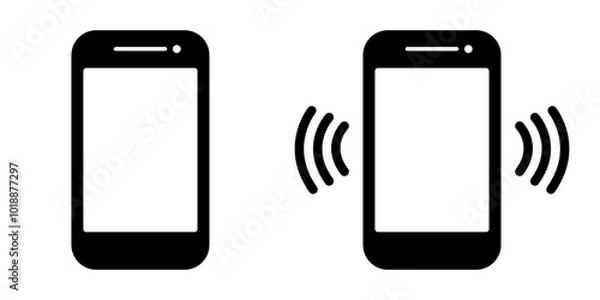 Fototapeta Phone call icon set, Telephone call sign, Contact us icon. Smartphone ringing. Phone sign. Ringing phone simple icon set. Vector illustration