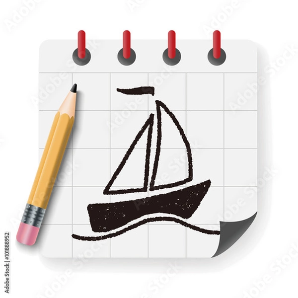 Obraz doodle sailboat