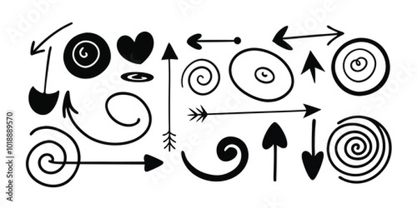 Fototapeta A set of bold hand-drawn arrows and shapes adds a touch of whimsy.