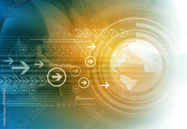 Fototapeta Abstract technology background. digital world concept