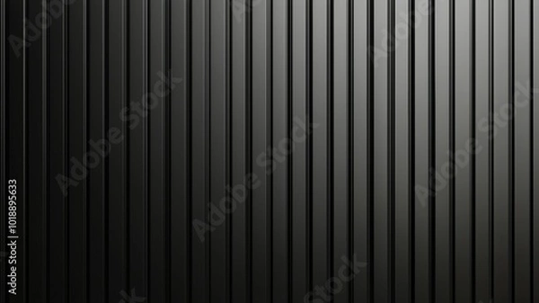 Fototapeta A sleek black vertical panel wall creates a modern and minimalist backdrop, showcasing clean lines and a subtle texture ideal for contemporary design settings