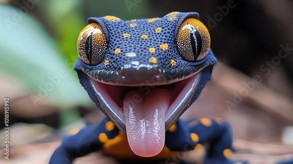 Obraz Close-up of Smiling Gecko with Tongue Out