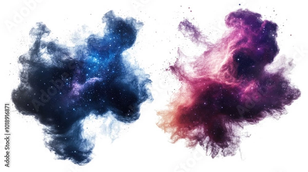 Fototapeta Isolated Nebula Cloud Patterns in Vibrant Colors Generative AI