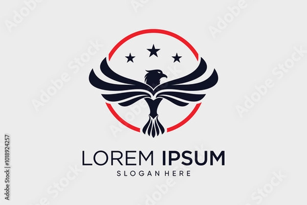 Fototapeta Eagle logo design eagle wings vector illustration with creative idea