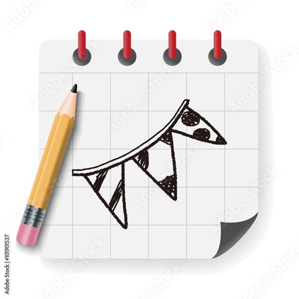 Obraz birthday hanging doodle drawing