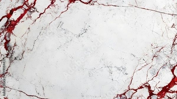 Fototapeta Marble, Marbled, Red and White, Abstract Image, Texture, Pattern Background, Wallpaper, Smartphone Cover and Screen, PC, Laptop, 9:16 and 16:9 Format