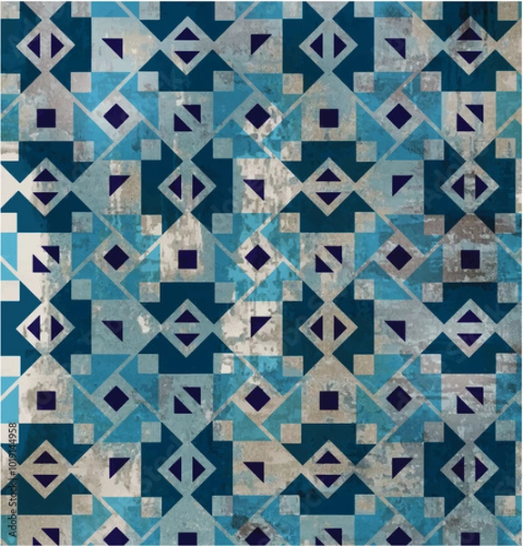 Obraz Worn blue tone floor tile pattern