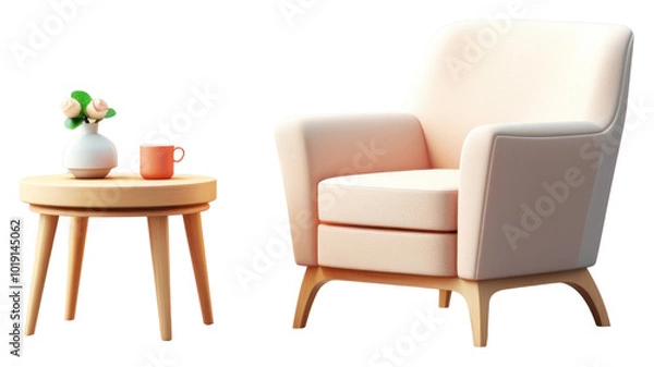 Fototapeta PNG Armchair furniture table cup.