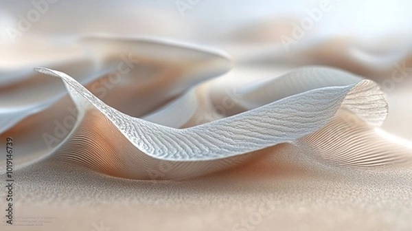 Obraz The close-up view of the desert and the water flowing over it conveys a calm and eye-catching impression, an aesthetic abstract detail of white sand