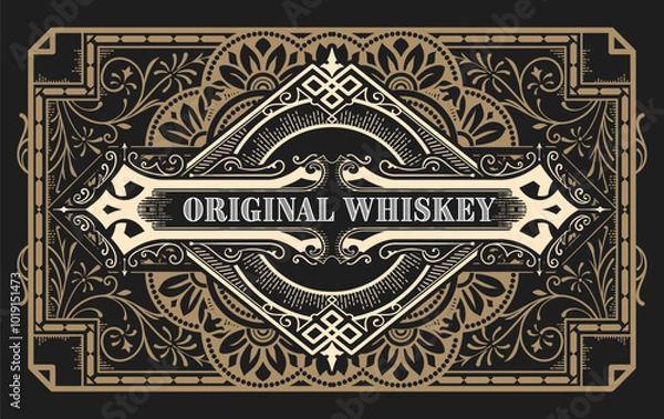 Obraz Whiskey label with old frames