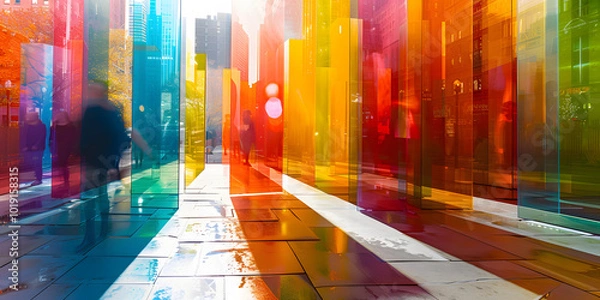 Fototapeta Evento de conscientização sobre saúde mental com cartazes coloridos