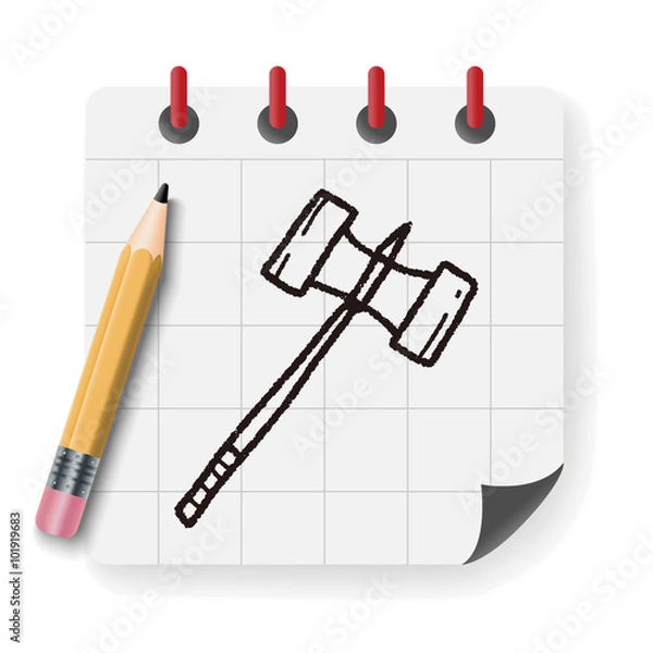Obraz hammer doodle