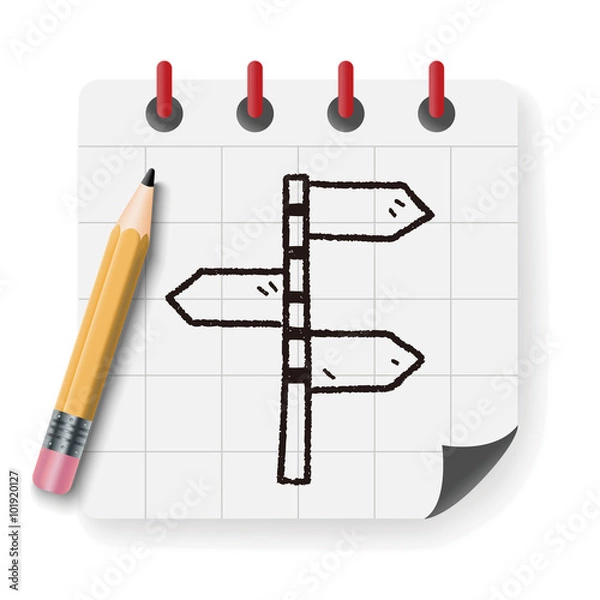 Obraz road sign doodle