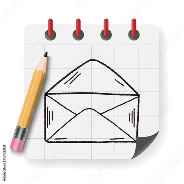 Obraz doodle send mail