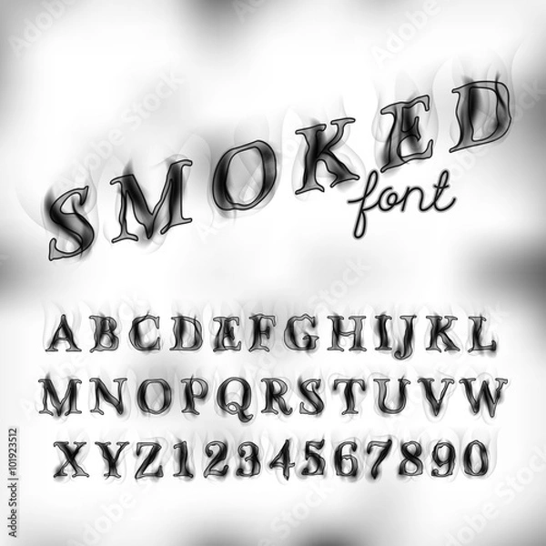 Fototapeta Smoked font set