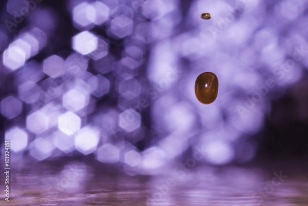 Fototapeta Water droplets on bokeh background