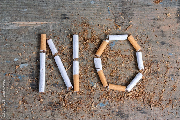 Obraz No word of a cigarette. Antismoking background