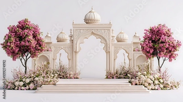 Fototapeta Luxurious Mughal Garden Textures for High-End Digital Backgrounds – Perfect for Elegant Projects
