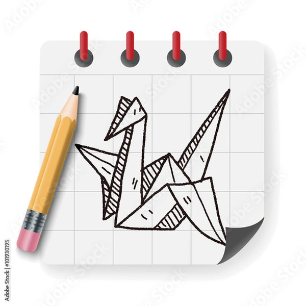 Obraz paper bird doodle