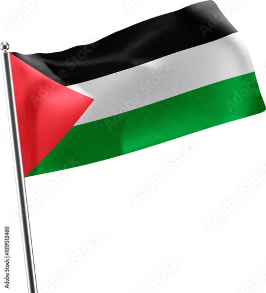 Obraz Palestine realistic 3d flag render