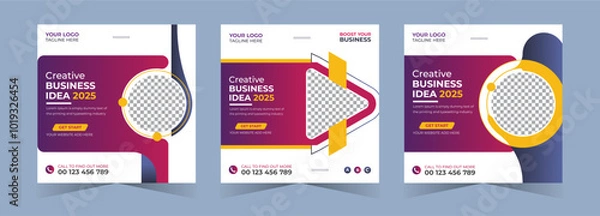 Obraz Digital marketing social media corporate business idea web banner or instagram post template