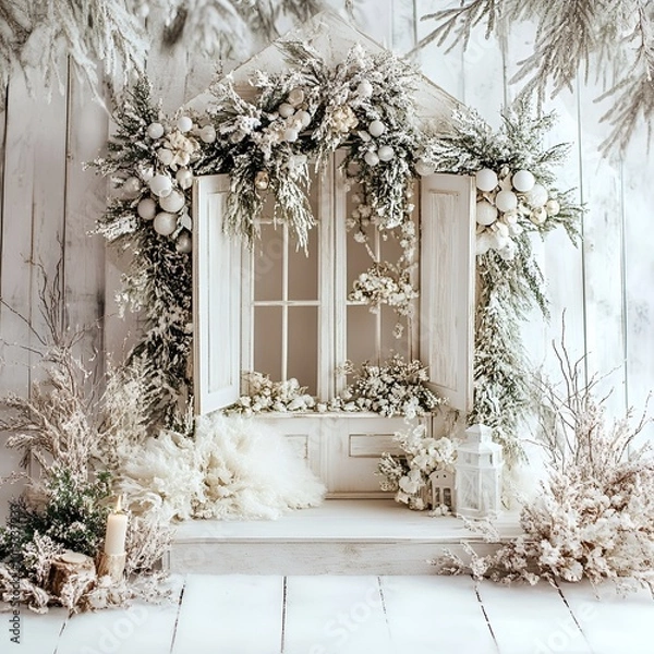 Obraz Whimsical Winter Photography Backdrop