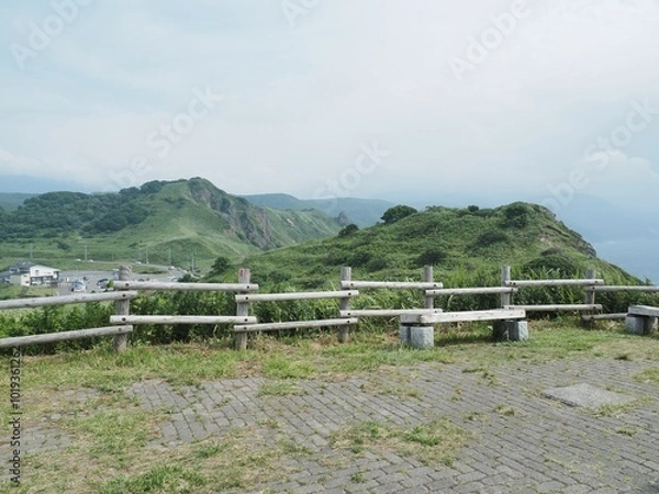 Obraz 公園の丘と山