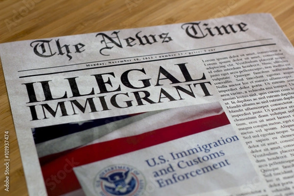 Obraz Illegal immigrant headline