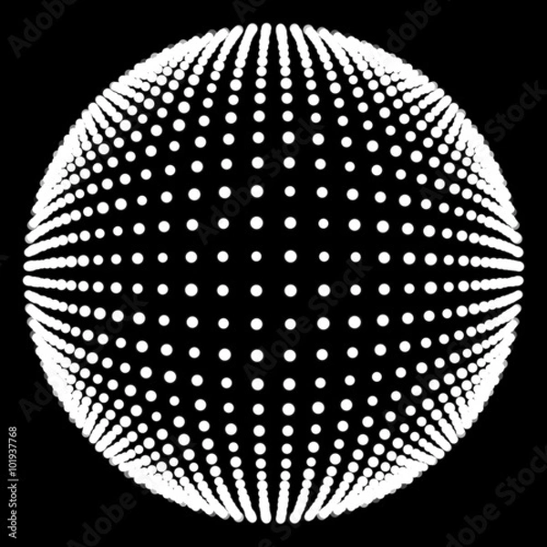 Obraz white sphere and black background