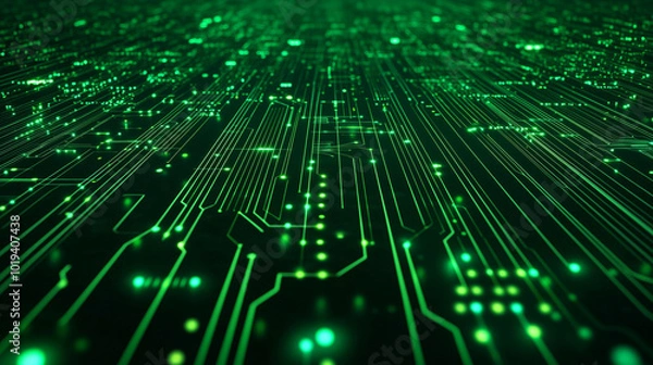 Obraz digital green circuit backdrop for technology background