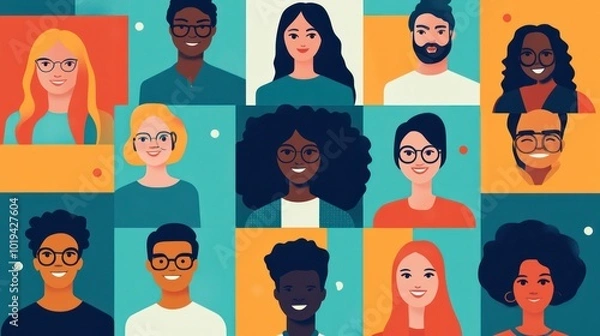 Fototapeta Asian and Sub-Saharan African professionals working in multicultural remote teams, fostering global collaboration and diversity