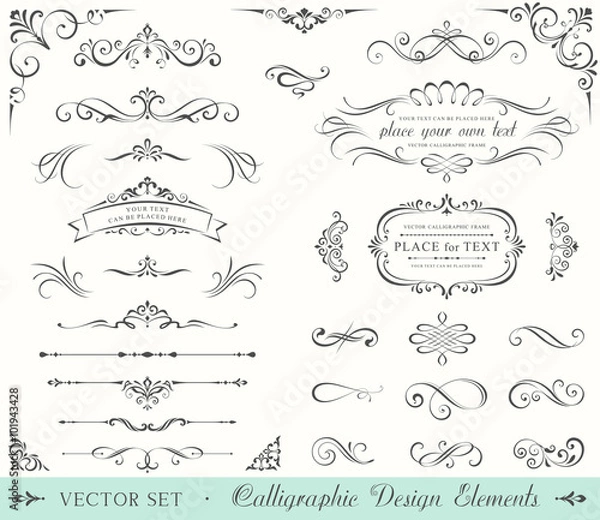 Obraz Ozdobne ramki i elementy przewijania