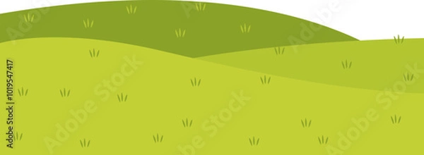Obraz Green Field Cartoon Illustrations