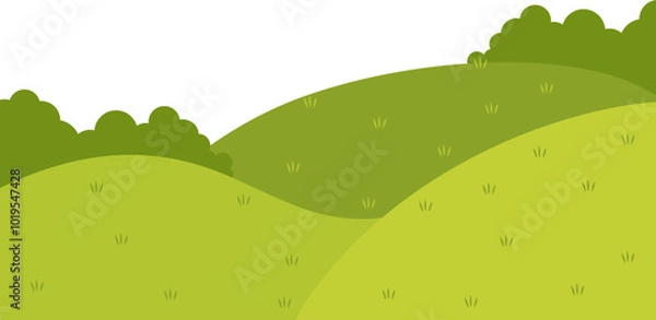 Obraz Green Field Cartoon Illustrations