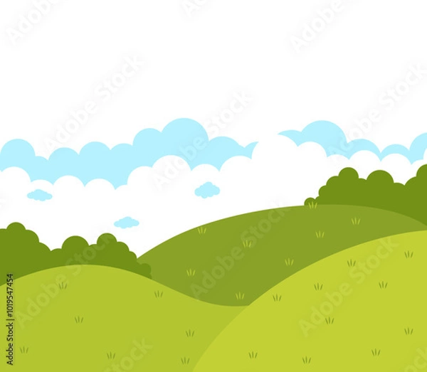 Obraz Green Field Cartoon Illustrations