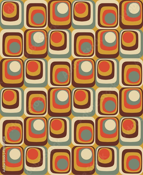 Fototapeta Vector Colorful abstract retro seamless geometric pattern