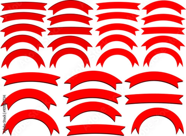 Obraz Bowed Vector Ribbons and Banners Set