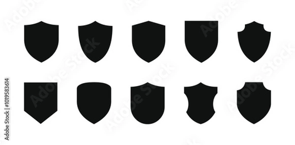 Obraz shield vector set black vector design illustrator