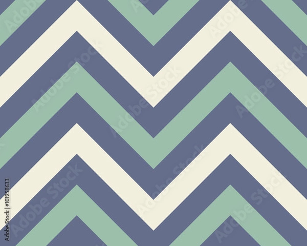 Fototapeta Seamless geometric strip pattern. Stripy texture. Zig-zag line background. Diagonal strips. Soft, blue, gray, green, white colors. Winter theme. Vector