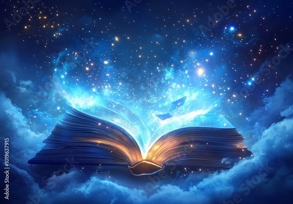 Obraz magic book with magic lights