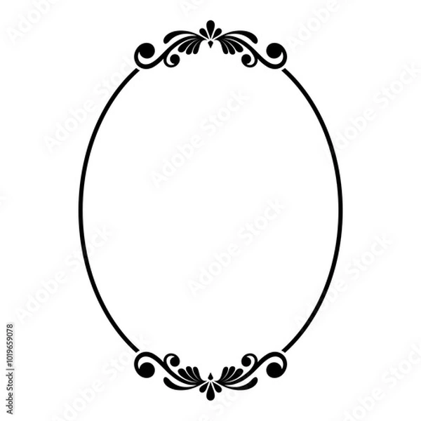 Obraz Oval Ornamental frame vector border