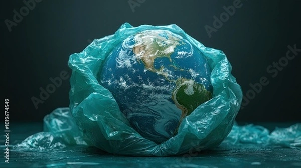Fototapeta sustainable lifecycle, from eco-friendly production and eco-friendly business model to encounter climate change issue, emphasizing the impact of climate change on agriculture and food security.